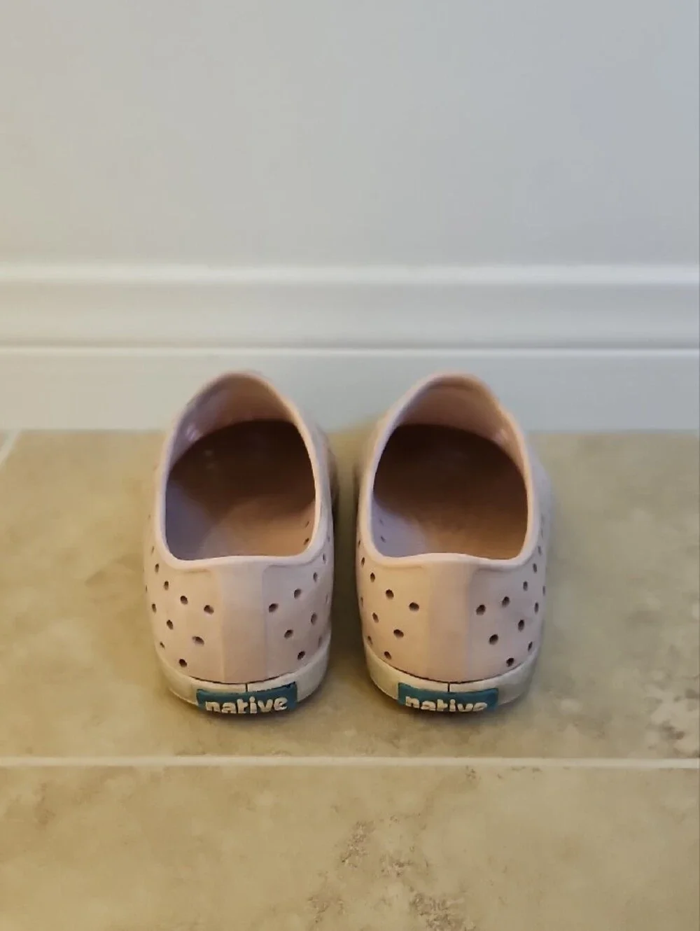 Native Kids Water Shoes in Milk Pink Slip-On